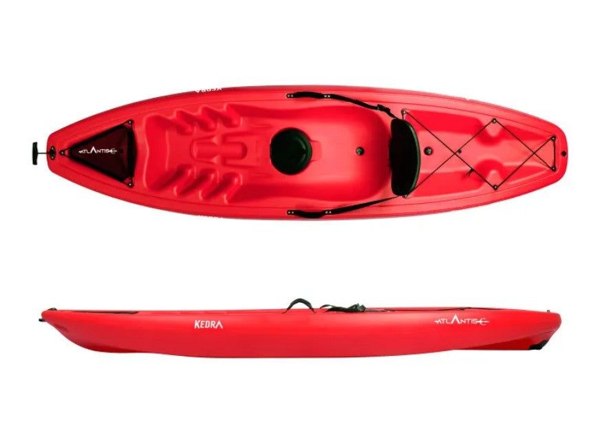 Kayak - canoa Atlantis KEDRA PRO rossa cm 266 - schienalino - gavone - pagaia