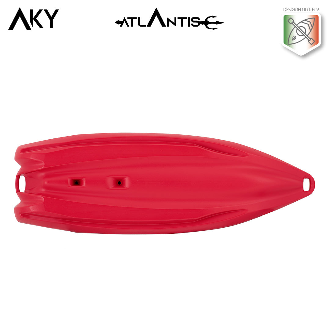 Kayak - canoa Atlantis AKY rossa - cm 240 - pagaia e schienalino -adulto + bambino