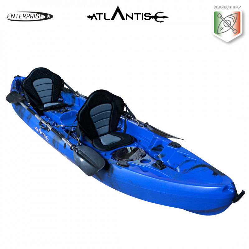 Canoa Enterprise evolution Atlantis blu cm 385 con 2 pagaie