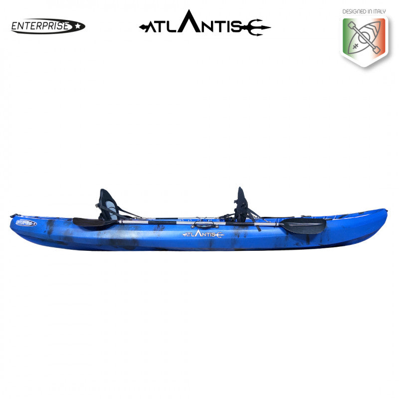 Canoa Enterprise evolution Atlantis blu cm 385 con 2 pagaie