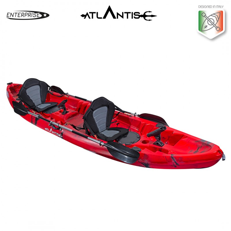 Canoa Enterprise evolution Atlantis rossa cm 385 con 2 pagaie