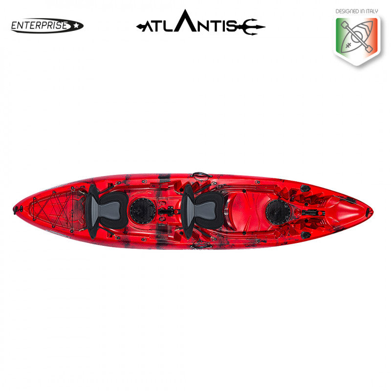 Canoa Enterprise evolution Atlantis rossa cm 385 con 2 pagaie