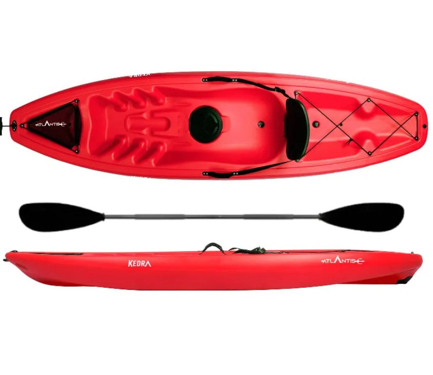Kayak - canoa Atlantis KEDRA PRO rossa cm 266 - schienalino - gavone - pagaia