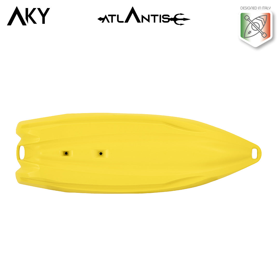 Kayak - canoa Atlantis AKY gialla - cm 240 - pagaia e schienalino -adulto + bambino