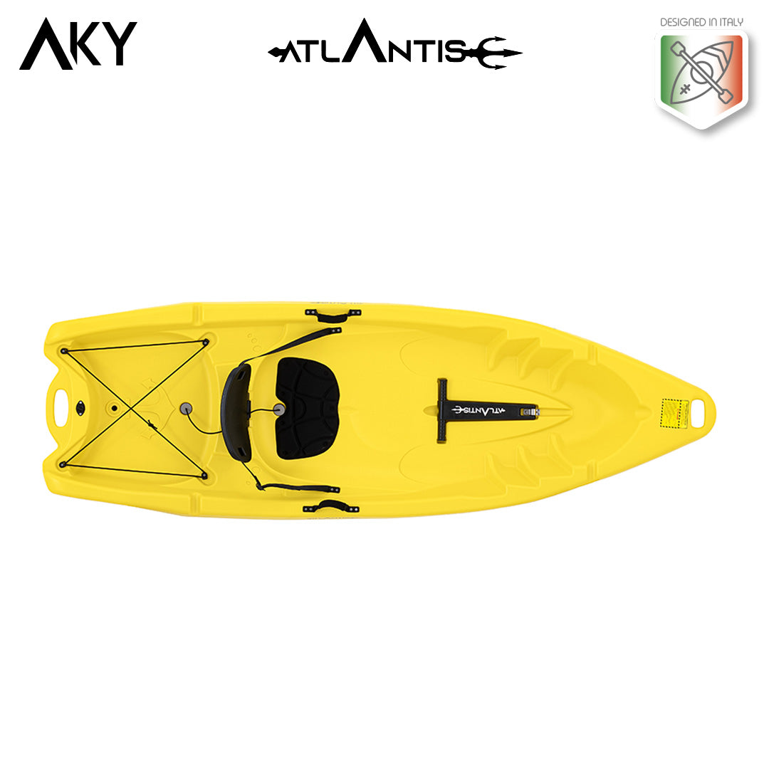 Kayak - canoa Atlantis AKY gialla - cm 240 - pagaia e schienalino -adulto + bambino