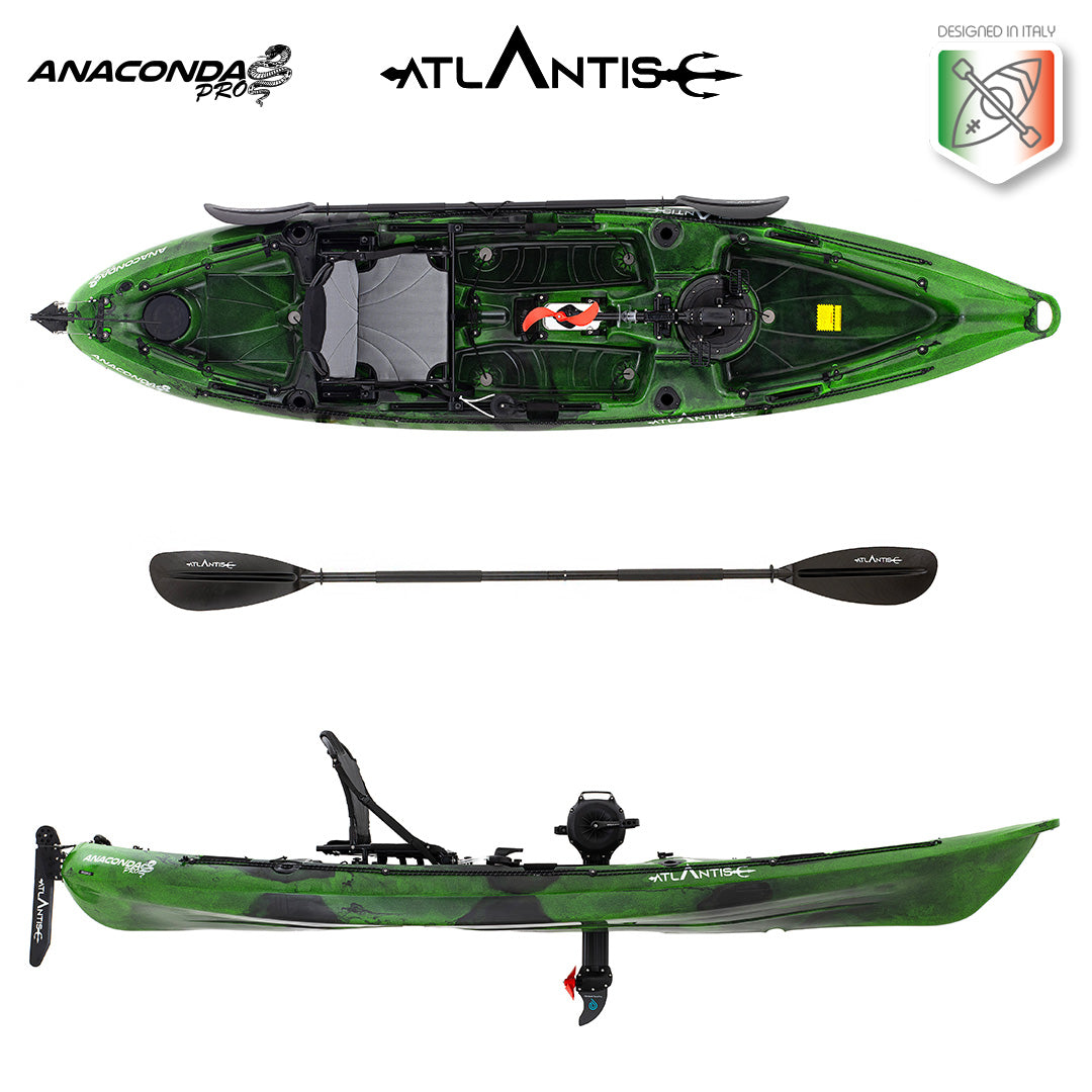 Kayak-canoa ad elica Atlantis ANACONDA PRO - pedali ad elica - cm 374