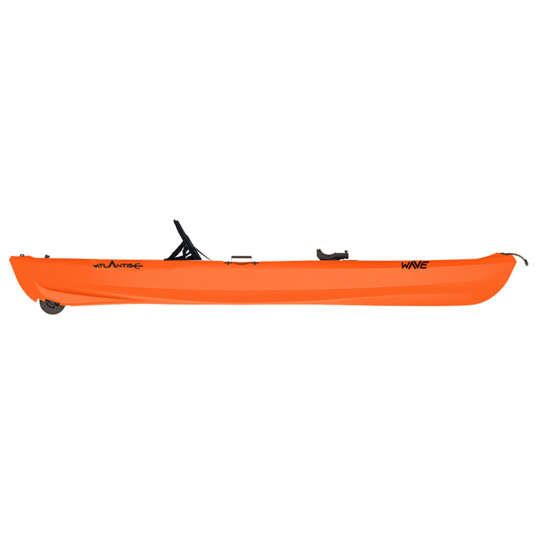 Kayak-canoa Atlantis WAVE arancio cm 305 - 2 gavoni - schienalino - pagaia - ruotino - portacanna
