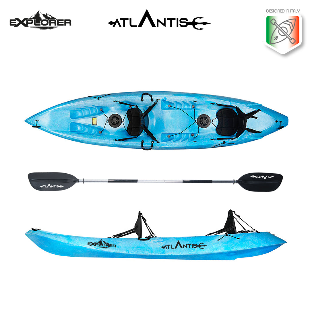 Canoe Enterprise evolution Atlantis blue cm 385 with 2 paddles 