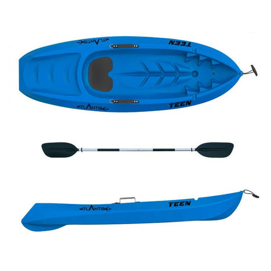 Kayak Teen Atlantis - Canoa bambino 182 cm - colore blu con pagaia
