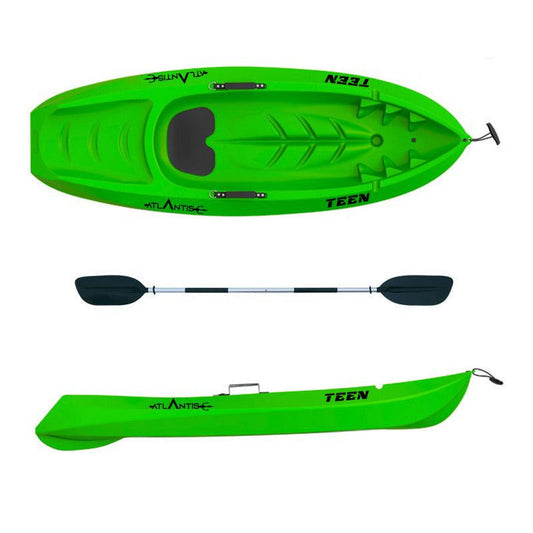 Canoa Teen Atlantis - Child canoe 182 cm - green color with paddle 