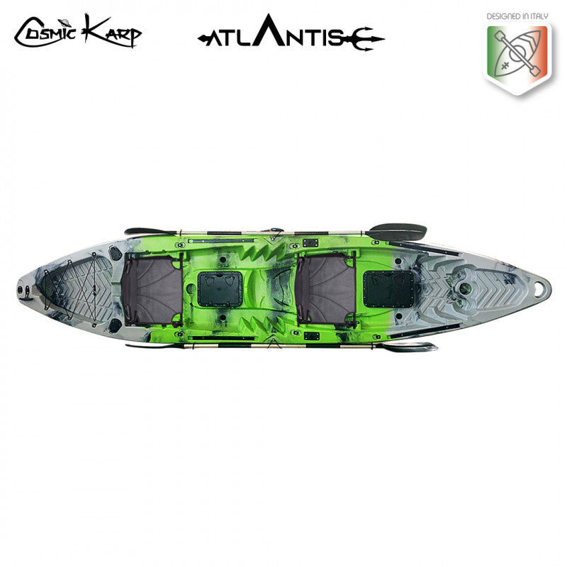 Canoe Cosmic karp Atlantis green cm 390 with 2 paddles 