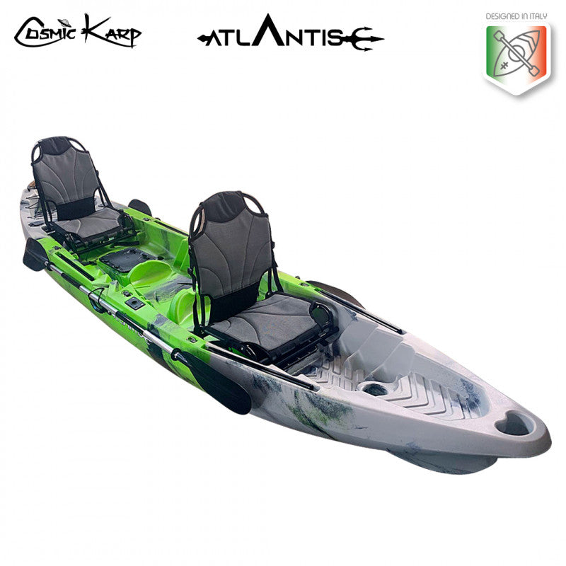 Canoe Cosmic karp Atlantis green cm 390 with 2 paddles 