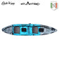 Canoa Cosmic karp Atlantis azzurra cm 390 con 2 pagaie