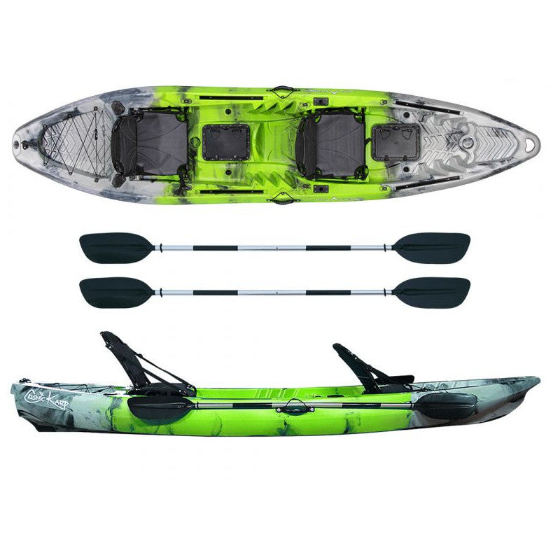 Canoe Cosmic karp Atlantis green cm 390 with 2 paddles 