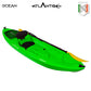 Canoa Ocean Atlantis verde lime cm 266 con pagaia