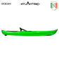 Canoe Ocean Atlantis lime green cm 266 with paddle 